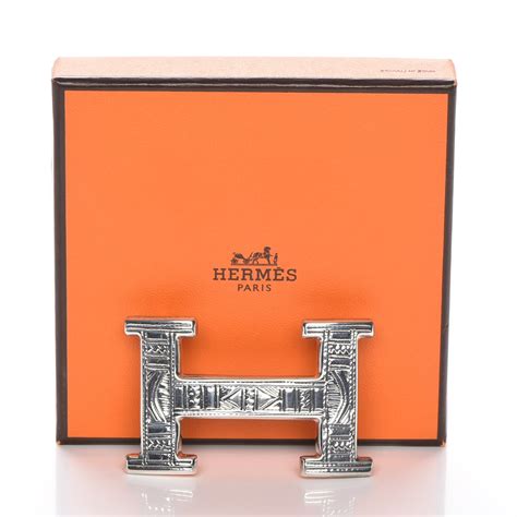 hermes belt buckle touareg sterling silver|H Touareg belt buckle & Reversible leather strap 32 mm.